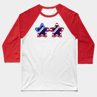 Festive carnival glasses with star shaped frame in colors of flag of USA. Baseball T-Shirt